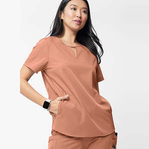 Tenue d'infirmière pour femmes, de haute qualité, personnalisée, en tissu jersey uni, respirante, avec plusieurs poches, hauts de blouse pour femmes - Product Image 6