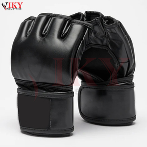 Gants de grappling MMA en cuir premium à doigts ouverts avec logo personnalisé, pour entraînement de combat mixte et libre, prix de gros - Product Image 1