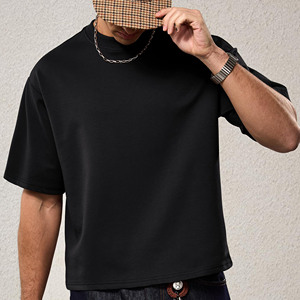 Camisetas de algodón de manga corta de corte holgado unisex con parche bordado personalizado y logo grande, camisetas de hombre de peso pesado y ajuste holgado. - Product Image 4