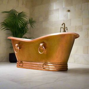 อ่างอาบน้ำทองแดงสไตล์วินเทจ ขนาดใหญ่ หรูหรา เหมาะสำหรับบ้านสมัยใหม่ - Product Image 3