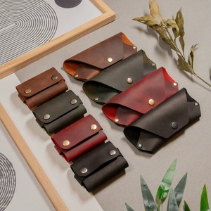Sleek Minimalist Leather <b>Glasses</b> Holder Lightweight Travel Eyewear Sleeve Genuine Leather Factory Price LGC-0054 - Product Image 2