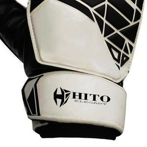 Custom Design Black and White German Latex Soccer Goalkeeper <b>Glove</b> With 4mm German Latex Negative Cut With Latex Emboss - Product Image 5