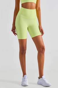 Custom Logo Women’s High Waist Yoga Shorts Nude Color Skinny Quick Dry Shorts for Running & Fitness Exercise - Product Image 6