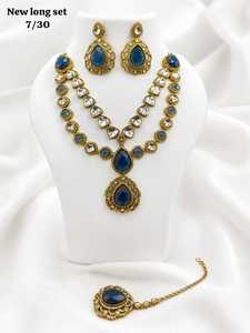 Juego de Joyería Étnica de Alta Calidad con Circones, Plata, Latón, Perlas Geométricas, Collar, Aretes y Anillo para Mujer, Joyería de Boda - Product Image 1