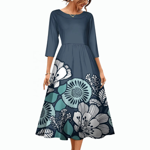 Vestido Tribal Polinesio de Talla Grande para Mujer, Cuello Redondo, Estilo Isleño, Vestido Samoano Puletasi, Vestidos Puletasi Personalizados para Mujer - Product Image 4