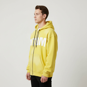 High Quality 100% Cotton Eco-friendly Fleece <b>Mens</b> Hoodies Sweatshirts <b>Pullover</b> Streetwear Heavyweight 500g Puff Printing Hoodie - Product Image 4