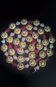 Collar con colgante de cadena tipo tenis de plata 925 y oro 14K, con moissanita de color personalizada, diseño de cara sonriente y corazón rosa, para unisex - Product Image 2