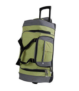 Multi Functional Rolling Duffel Bag Heavy Duty Wheeled Travel Holdall Green Black <b>backpack</b> - Product Image 3