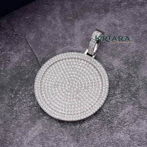 Pendentif Charme Unisexe Hiphop en Argent 925 Plaqué Or 18K avec Moissanite Ronde Taille Brillant pour Usage Quotidien - Product Image 2