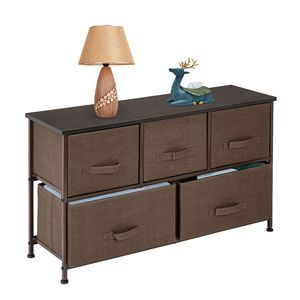 Comò Moderno a 2 Livelli per Cameretta, Armadio Organizzatore Ampio con 5 Cassetti in Tessuto Facili da Estrarre, Struttura in Metallo, Unità Multiuso - Product Image 4