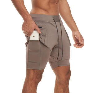 Shorts de bain respirants pour hommes, séchage rapide, anti-plis, coupe ample, taille mi-haute, grandes tailles, couleur unie, pour le jogging et les activités de plein air, avec cordon de serrage - Product Image 4