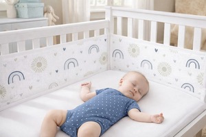 Forro de Cuna de Malla Tejida 100% Algodón Orgánico Personalizable, Transpirable, Seguro, Ecológico, Antiácaros, Ropa de Cama para Bebé Suave - Product Image 2