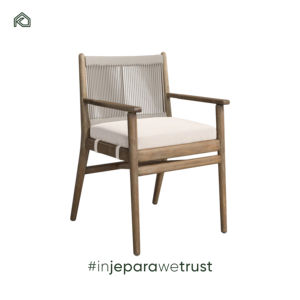 Silla de Comedor para Exterior, Diseño Minimalista con Tejido de Cuerda, Patas de Madera, Altura Ajustable, Ecológica, Moderna, para Muebles de Hogar - Junto - Product Image 2