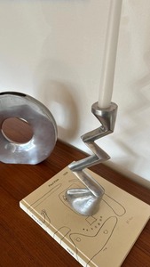 <b>Night</b> Edit Candle <b>Stand</b> Durable Home Decoration Metal Candle Holder Tall Textured Base White Candle Included - Product Image 3