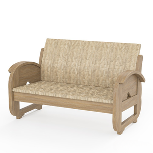 Ensemble de canapés d'extérieur modernes en bois de teck massif Java Wood Furniture, 4 pièces, accents en rotin, coussins imperméables et à séchage rapide - Product Image 5
