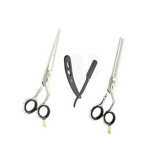 กรรไกรตัดผมมือขวาแบบมืออาชีพขนาด 6 นิ้ว ทำจากเหล็กกล้าไร้สนิมคมกริบ พร้อมชุดกรรไกรซอยผม และมีดโกน - Product Image 1