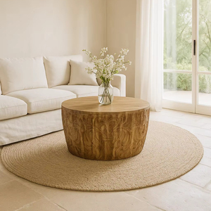 Mesa de Centro Moderna de Madera Maciza Extensible de Lujo – Mesa de Centro Hecha a Mano de Madera Maciza para el Hogar - Product Image 1