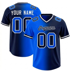 Camiseta de Fútbol Americano Personalizada con Cuello en V, Sublimada con Degradado Rosa Marino, Unisex para Adultos, de Secado Rápido y Manga Corta - Product Image 2