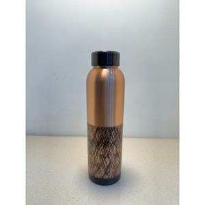 Bouteille d'eau en cuivre pur en gros avec design imprimé moderne, bouteille métallique réutilisable écologique en vrac à prix avantageux - Product Image 1