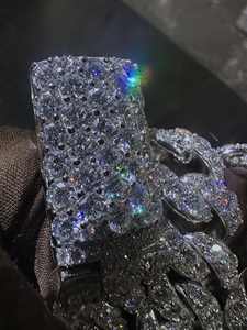 สร้อยคอคิวบาลิงค์แบบหรูหราประดับเพชร VVS มอยส์ซาไนต์ สไตล์ฮิปฮอป งานหนัก ดีไซน์พิเศษสำหรับทุกเพศ ขายส่ง - Product Image 4