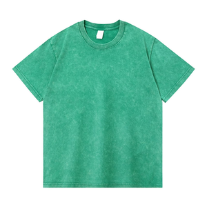 เสื้อยืดผู้ชายวินเทจ แขนสั้น คอกลม เสื้อลำลอง ผ้าฝ้าย 100% ซึมซับเหงื่อ แห้งเร็ว ระบายอากาศดี ซักแบบ Sand Washed สำหรับผู้ชาย - Product Image 2