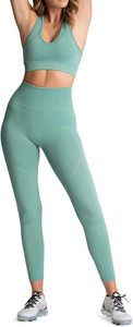 Women <b>Tummy</b> <b>Control</b> Workout <b>Leggings</b> with Matching High Support Sports Bra Stretchable <b>Gym</b> Running Fitness Activewear Set - Product Image 4