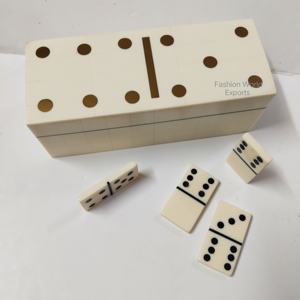 Jeu de dominos en résine de qualité supérieure avec boîte de rangement décorative, jeu de table de luxe pour les réunions de famille - Product Image 2