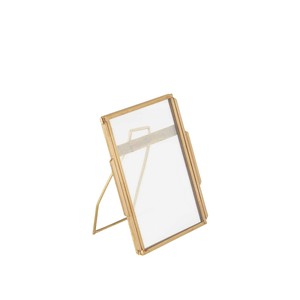 Portafotos de sobremesa creativo de metal dorado, marco flotante para fotos, transparente, doble cristal, para decoración moderna del hogar, regalo. - Product Image 6