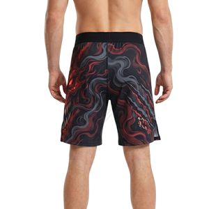 Shorts de MMA graphiques Black Red Demon, tissu athlétique léger, shorts de combat agressifs pour hommes, shorts de performance pour la gym - Product Image 2