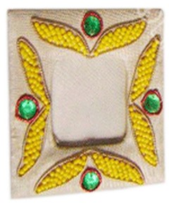 Ornate Purple Wooden Photo <b>Frame</b> 3x3 Inch Square Tabletop Display with <b>Gold</b> Leaf Embroidery Decorative Edge - Product Image 1