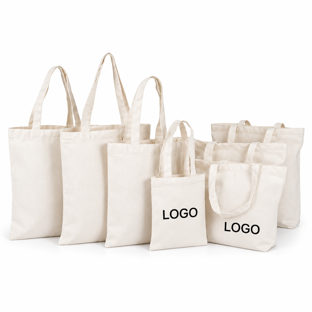Top Design Recycled Cotton Tote Bags Green Fashion Natural Canvas Reusable for Grocery Shopping Customized Color Logo