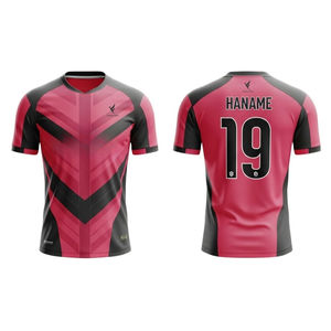 Maillot de football américain personnalisé en gros avec impression par sublimation, col en V, logo personnalisé, extensible, respirant, en polyester anti-humidité - Product Image 1