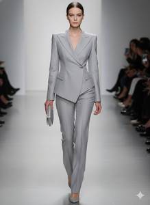 Trajes de Negocios de Lana Peinada Azul Marino para Hombre, Antiencogimiento, Cierre de Botón de Una Hilera, Lavable a Máquina, Cuello en V para Padrinos de Boda - Product Image 3