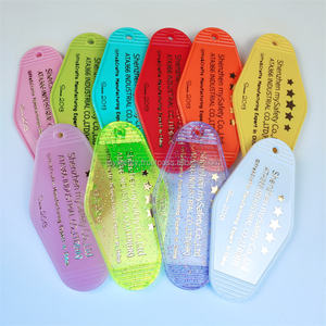 Porte-clés personnalisé vintage style motel, en acrylique ABS brillant, étiquette de clé de chambre d'hôtel, logo personnalisé, porte-clés promotionnels - Product Image 6