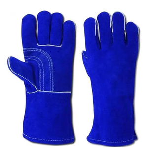 Wholesale Custom Long Welding <b>Gloves</b> Cow Split Leather Protective Hand <b>Gloves</b> - Product Image 1
