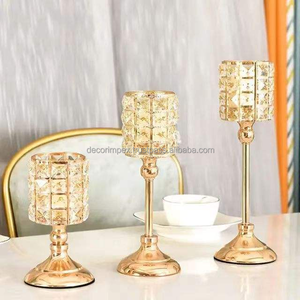 Vente en gros de bougeoirs en cristal lot de 3 candélabres en cristal centres de table pour mariage décoration intérieure - Product Image 2