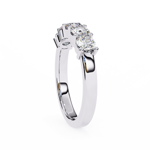 Anillo de Eternidad de Moissanita en Oro Blanco para Mujer, Corte Brillante Redondo, Engaste de Garras, Joyería Clásica para Boda - Product Image 4