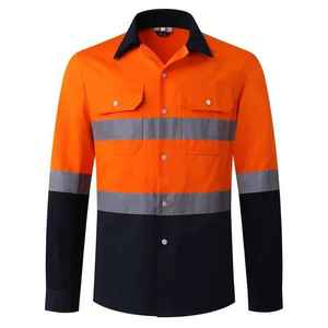 Polo haute visibilité pour homme rose et bleu marine avec bandes réfléchissantes – Vêtement de travail - Product Image 4