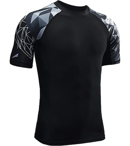 Rashguards Deportivos para Hombre, Transpirables, de Secado Rápido, Ecológicos, de Poliéster/Nailon, con Logotipo Personalizado, para Entrenamiento, Lucha y Natación, Venta al Por Mayor - Product Image 4