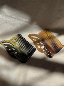 Butterfly <b>Comb</b> Handmade from Natural Buffalo Horn | <b>Wide</b> Tooth Pocket <b>Comb</b> | Gift for Her by HF Crafts - Product Image 5