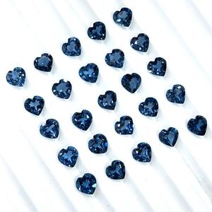 Topaze bleue naturelle de Londres, taille cœur, facettée, 4 mm, pierres précieuses de haute qualité, pierres de topaze bleue en vrac pour la fabrication de bijoux, vente en gros - Product Image 5