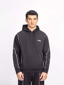 Ensemble de sweat-shirts à capuche noirs pour hommes, couleur unie, tissu en molleton français respirant, vêtements décontractés pour l'automne - Product Image 2