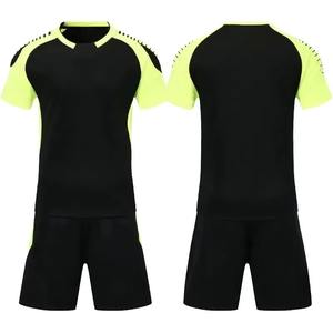 Uniformes de fútbol de poliéster para hombre, conjunto de uniforme de fútbol negro y naranja, camiseta de fútbol, conjunto de pantalones cortos de fútbol - Product Image 4