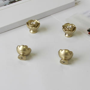 High Quality Floral Zinc Alloy Contemporary <b>Cabinet</b> <b>Knob</b> <b>Gold</b> Crystal Handle for Bedroom Living Room Kitchen Bathroom Wardrobe - Product Image 3