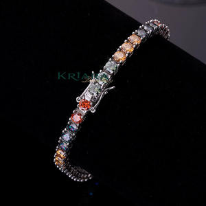 Bracelet tennis classique pour femme en argent 925 avec moissanite arc-en-ciel, serti en canal, taille ronde, le plus vendu, pour usage quotidien, en promotion - Product Image 2