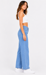 Pantalones Vaqueros de Corte Holgado para Mujer, Resistentes a Desgarros, con Bolsillos Delanteros y Traseros, Detalle Asimétrico de Moda, Tejido, Talla XS - Product Image 5