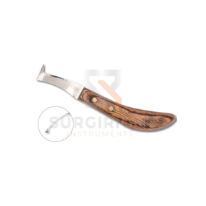 Cortador de Pezuñas para Caballos, Cuchillo Ovalado de Herrador con Mango de Goma y Madera, Instrumento Veterinario Reutilizable para Recortar Pezuñas, OEM Blush Surgical CE - Product Image 2