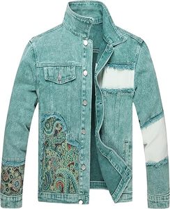 Veste en jean pour homme, 100% coton, logo personnalisé, haute qualité, respirante, écologique, séchage rapide, pour usage extérieur, vente en gros - Product Image 1