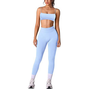 Ensemble de yoga grande taille pour femme, vêtements de sport, soutien-gorge de sport, leggings taille haute, tenues d'entraînement, ensembles de gym, séchage rapide, nylon et élasthanne - Product Image 1