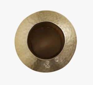 Vase décoratif en métal doré - Vase à fleurs métallique texturé martelé pour centre de table, design d'intérieur moderne et ameublement - Product Image 1
